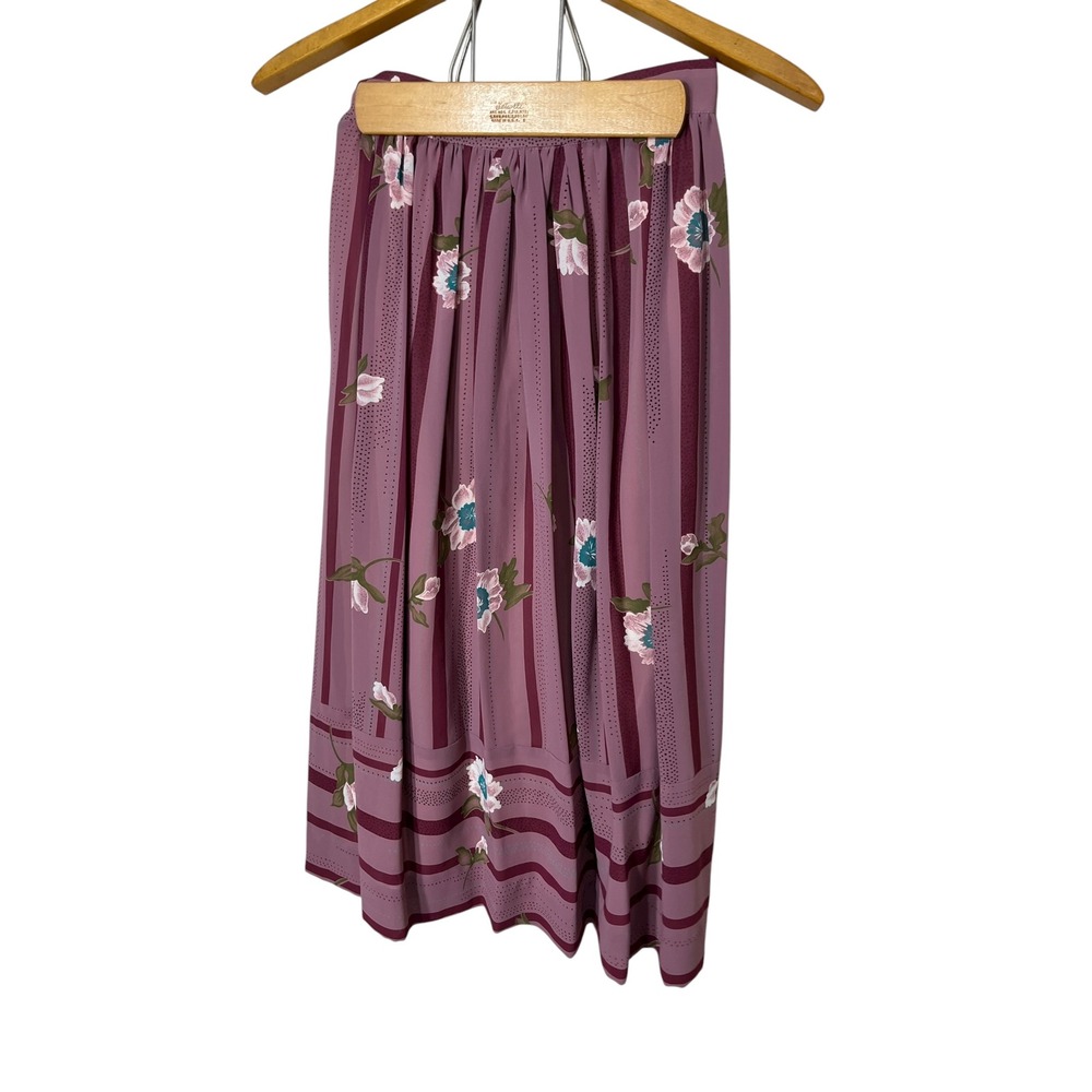 Vintage Campus‎ Casuals Striped Floral Skirt and Blouse Outfit Size Small - Picture 13 of 14